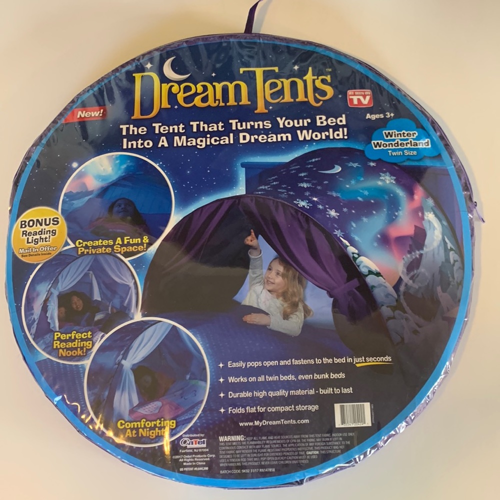 Dream Tent Winter Wonderland Twin Size As Seen on TV Snowflakes Moon Stars